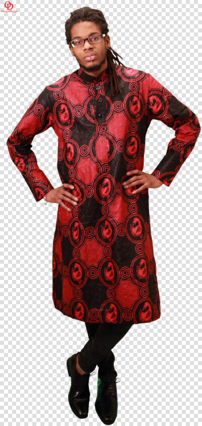 Red Black African Print Kaftan Mens Shirt   Overcoat  HD Png DownloadTransparent PNG