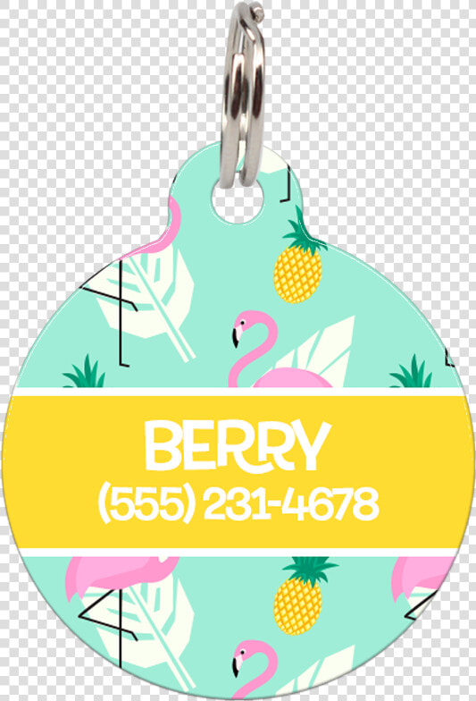 Yellow Flamingos Personalized Dog Id Tag For Pets   Illustration  HD Png DownloadTransparent PNG