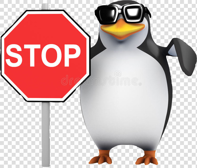 Stop Sign Meme Heres The Penguin Stop Sign Meme As   Penguin Stop Sign  HD Png DownloadTransparent PNG