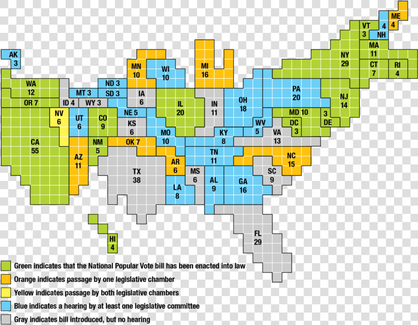 National Popular Vote Compact Map  HD Png DownloadTransparent PNG