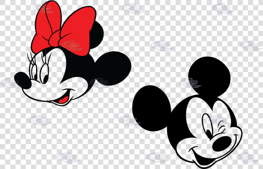 Smiling Cute Faces Mickey Mouse Minnie Mouse Red Bow   Mickey And Minnie Face  HD Png DownloadTransparent PNG