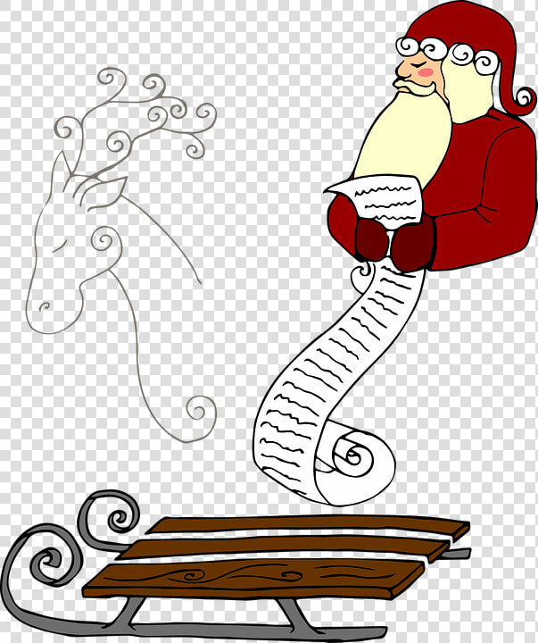 Christmas  Slide  Santa Claus  Roe Deer  Winter   Wall Sticker Vector In Png  Transparent PngTransparent PNG