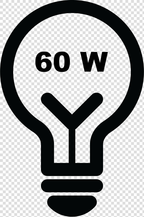 Watts Of Power Clipart Clipart Black And White Stock   60 Watt Light Bulb Clipart  HD Png DownloadTransparent PNG