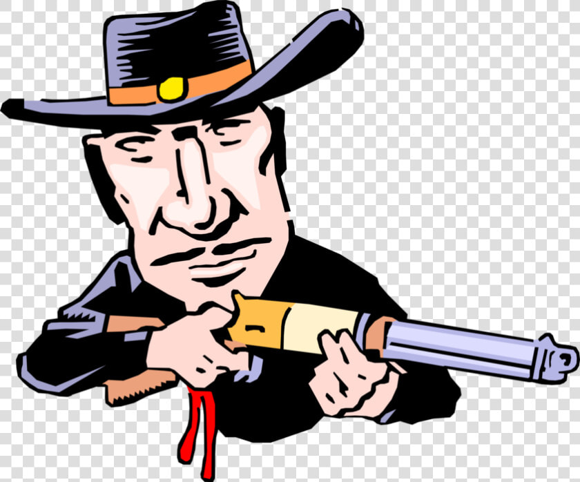 Vector Illustration Of Old West Gunslinger With Shotgun   Shotgun Wedding  HD Png DownloadTransparent PNG