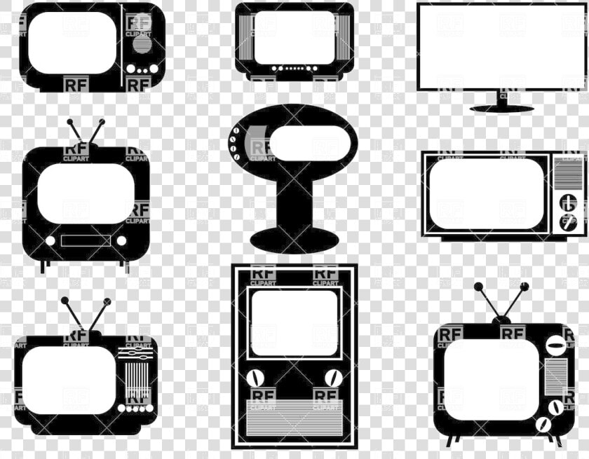 Tv Silhouettes Of Retro And Modern Sets Vector Image   Modern Tv Vector  HD Png DownloadTransparent PNG