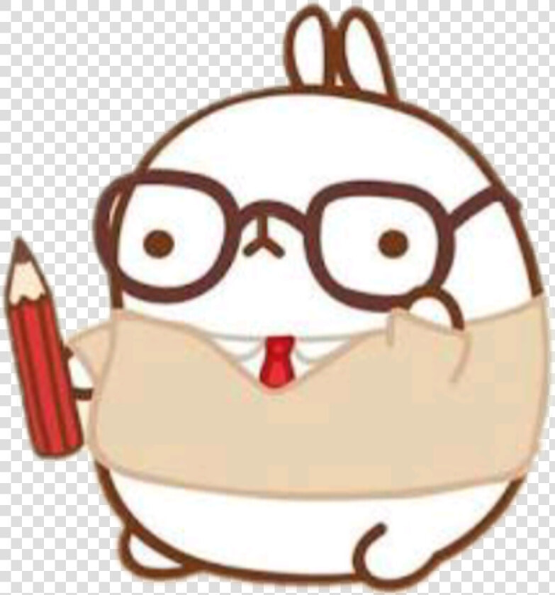 Molang Smart Clipart   Png Download   Molang In Glasses Transparent  Png DownloadTransparent PNG