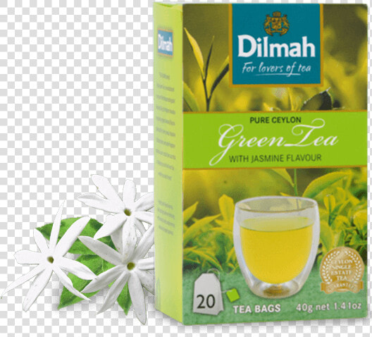 Pack Of Green Tea With Jasmine Flowers   Dilmah Green Tea Jasmine  HD Png DownloadTransparent PNG