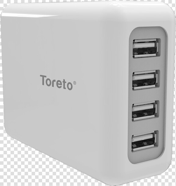 Toreto Unicharge 4 Usb Port Universal Travel Charger   Electronics  HD Png DownloadTransparent PNG