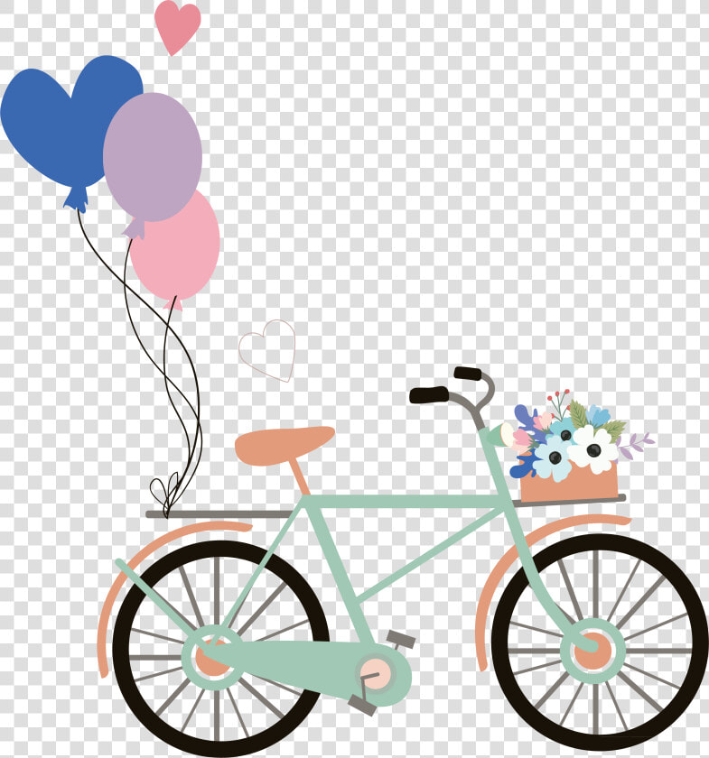 Bicycle Vector Wedding   Bicycle With Balloon Png  Transparent PngTransparent PNG