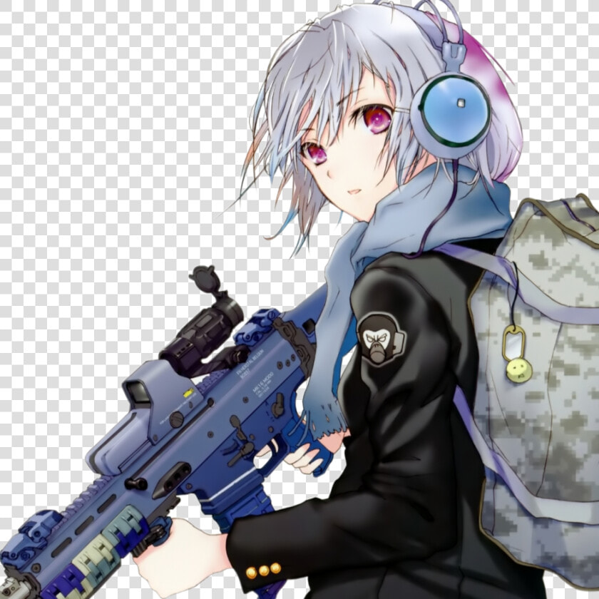 Anime Girl With Gun Png   Png Download   Cute Anime Girl With Gun  Transparent PngTransparent PNG