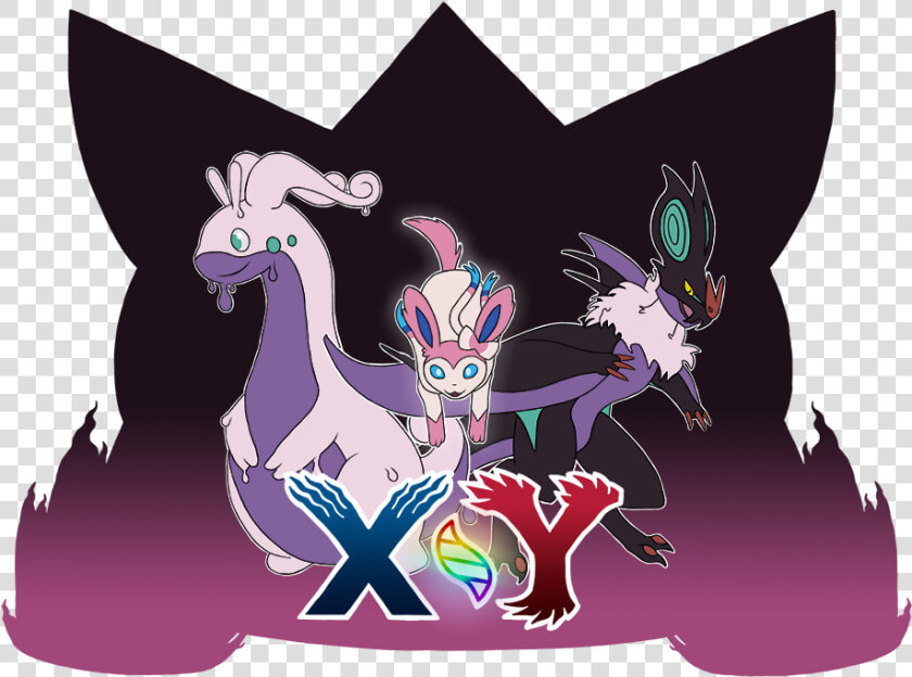 Xy Hub Logo  Featuring Mega Gengar  Sylveon  And Other   Pokemon Xy  HD Png DownloadTransparent PNG