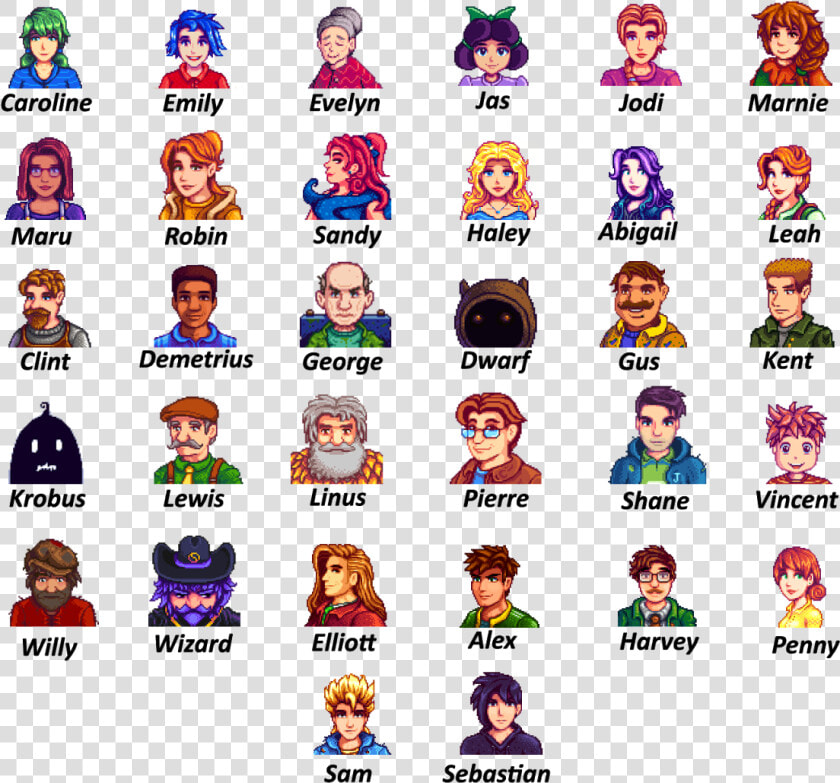 Stardew Valley Villagers Names  HD Png DownloadTransparent PNG