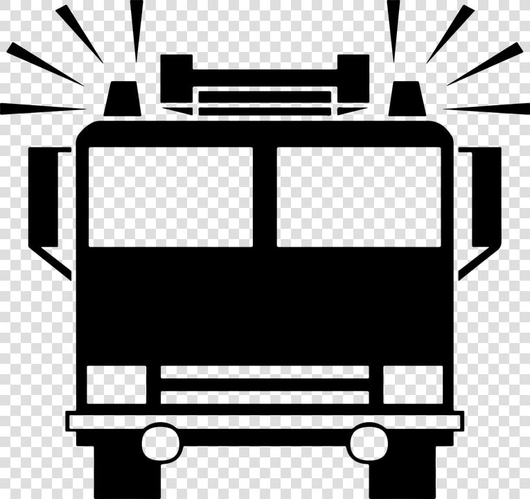 Fuego  Bombero  Bomberos  Icono  Sirenas  Transporte   Fire Truck Clipart Black And White  HD Png DownloadTransparent PNG