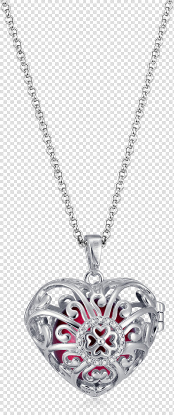 Seraphim Silver Heart Holder With Four Leaf Clover    Tiffany And Co O Necklace  HD Png DownloadTransparent PNG