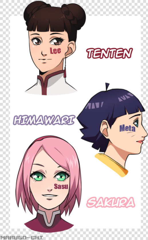 Anime  Marugo chi  Naruto  Tenten  Haruno Sakura  Uzumaki   Tenten Himawari  HD Png DownloadTransparent PNG