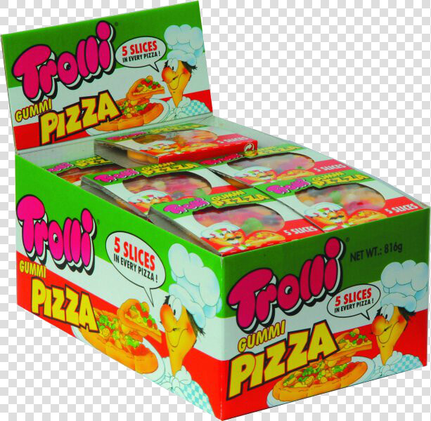 Trolli Gummy Pizza Box Of 48 Gummy   Trolli Gummy Pizza  HD Png DownloadTransparent PNG