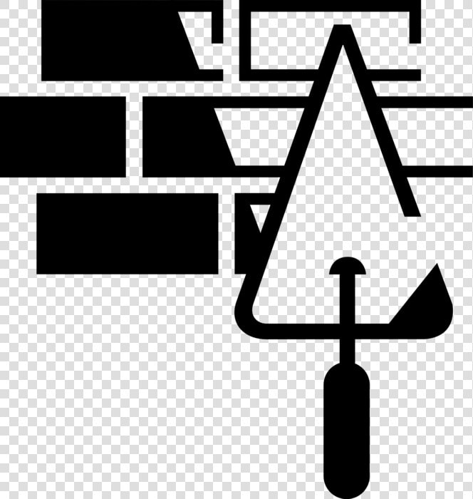 Trowel Vector Brick   Cartoon Brick And Trowel Black And White  HD Png DownloadTransparent PNG