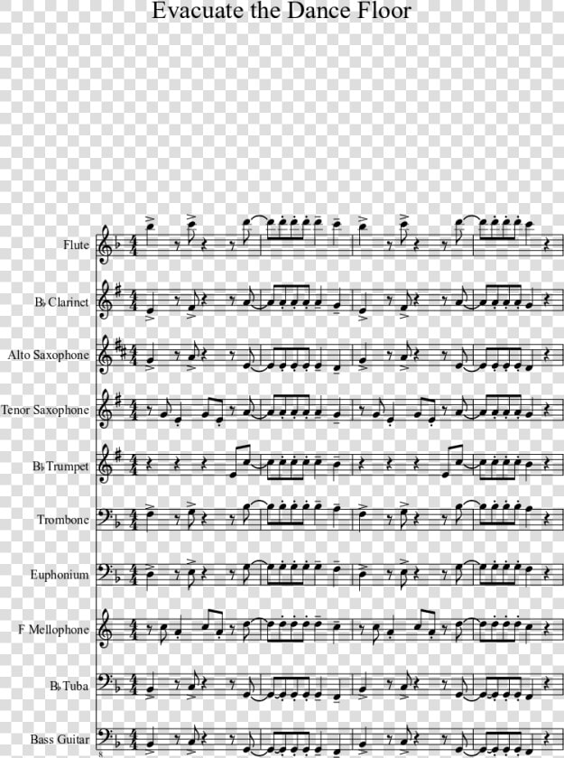 Evacuate The Dance Floor Sheet Music 1 Of 2 Pages   Merry Christmas Mr Lawrence Flute  HD Png DownloadTransparent PNG