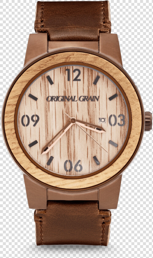 Whiskey Barrel Leather 47mm By Original Grain   Original Grain Whiskey Barrel Watch Black  HD Png DownloadTransparent PNG