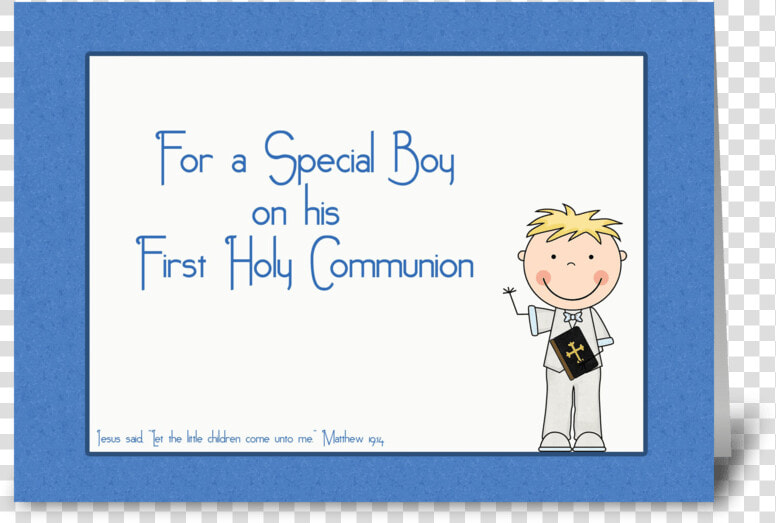 Holy Communion  Boy  Blue Greeting Card   Cartoon  HD Png DownloadTransparent PNG