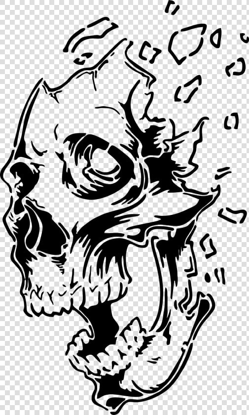 Pin By Bruce Jackson On Decals Skull Drawings  Board   Stencil Art Skull Stencil  HD Png DownloadTransparent PNG