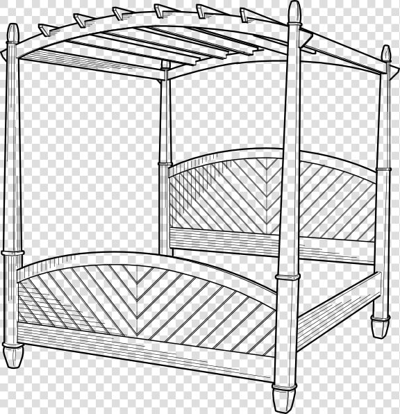 Transparent Cartoon Bed Png   Four Poster Bed Sketch  Png DownloadTransparent PNG