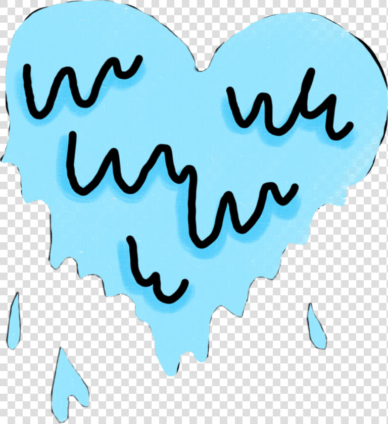 Heart Bynisha Blue Water Splash Art Decoration Girly   Sticker Love  HD Png DownloadTransparent PNG