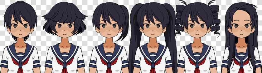 Yandere Simulator Hair Exports   Yandere Simulator Black Hair  HD Png DownloadTransparent PNG