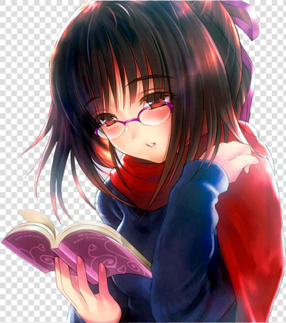 Cute Anime Girl Reading Book   Anime Girl Reading Book  HD Png DownloadTransparent PNG