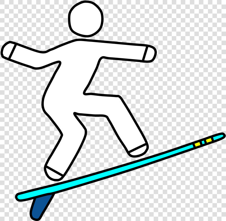 Surfer  Surf Board   Line Art  HD Png DownloadTransparent PNG