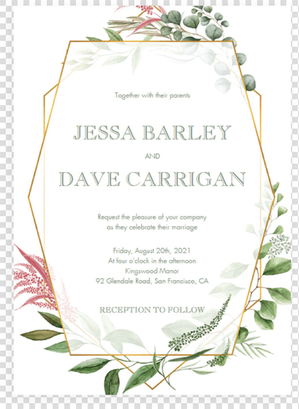 Botanical Invitation Template With   Geometric Wedding Invitation Template  HD Png DownloadTransparent PNG