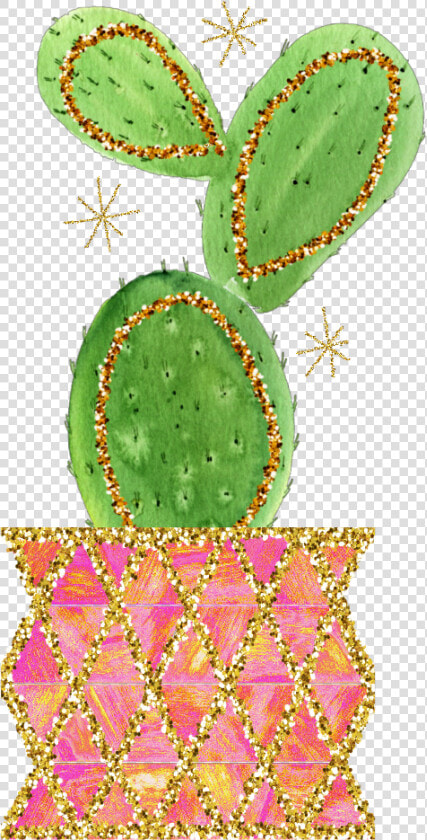  freetoedit  ftestickers  cactus  glitter  watercolor   Barbary Fig  HD Png DownloadTransparent PNG