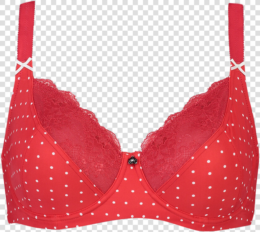 Red With White Spots Bra   Png Download   Transparent Background Bra Png  Png DownloadTransparent PNG