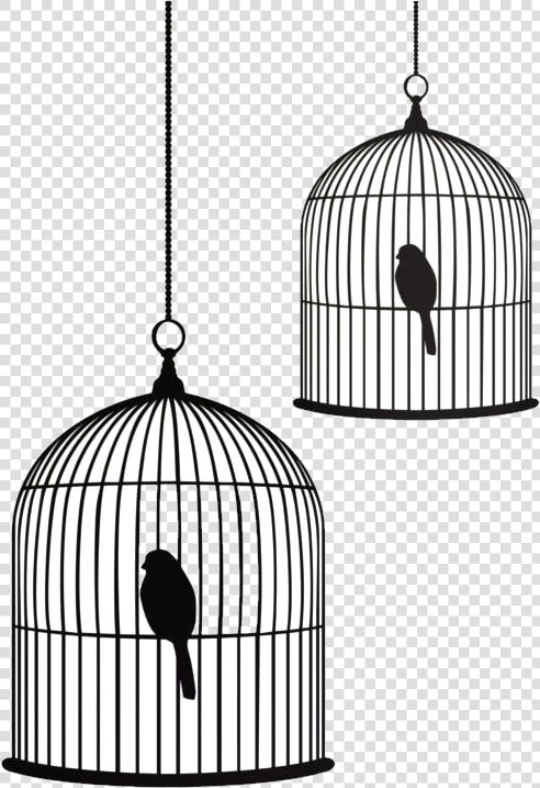 Birdcage Stencil Drawing   Bird And Cage Drawing  HD Png DownloadTransparent PNG