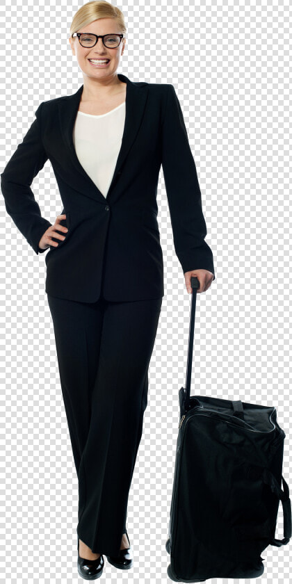 Standing Women   Person Carrying Trolly  HD Png DownloadTransparent PNG