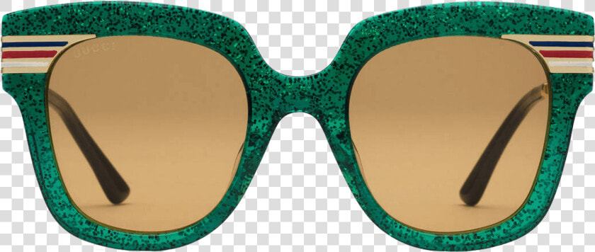 Transparent Retro Sunglasses Png   Gucci Glitter Sunglasses Green Brown  Png DownloadTransparent PNG