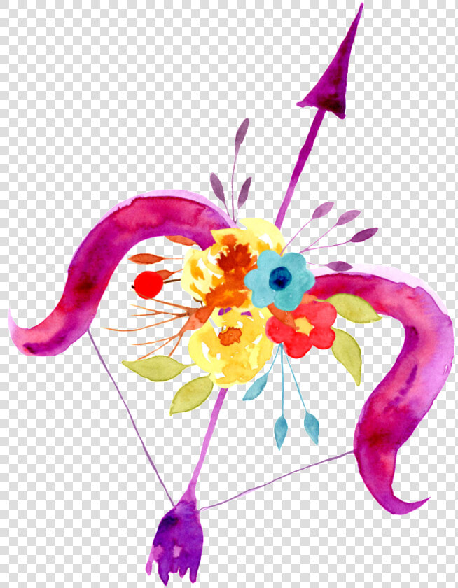 Flower Bow And Arrow Cartoon Transparent   Happy Birthday Sagittarius Woman  HD Png DownloadTransparent PNG