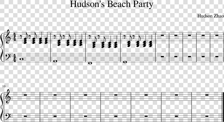 Hudson S Beach Party Sheet Music Composed By Hudson   Cara Sposa  HD Png DownloadTransparent PNG