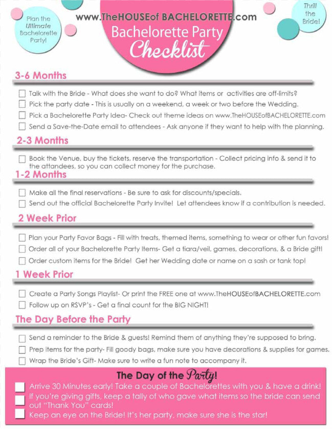 Bachelorette Party Checklist Main Image   Bachelorette Planning Template Excel  HD Png DownloadTransparent PNG