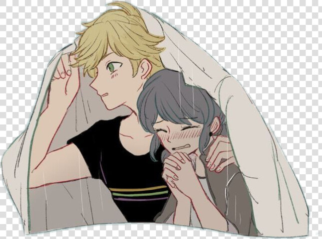 Transparent Emoji Assustado Png   Marinette And Adrien Anime  Png DownloadTransparent PNG