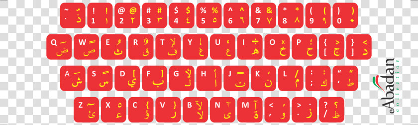 Keyboar Arabic Merah   Stiker Keyboard Bahasa Arab  HD Png DownloadTransparent PNG