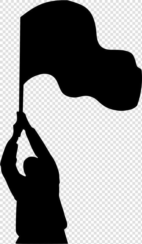 Antifascist Holding A Flag Clip Arts   Man Holding Flag Silhouette  HD Png DownloadTransparent PNG