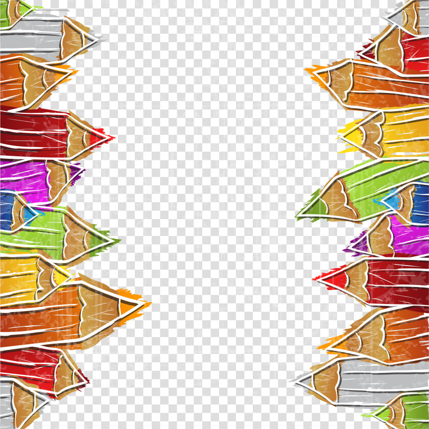 Transparent Pencil Vector Png   Color Pencil Drawing Border  Png DownloadTransparent PNG