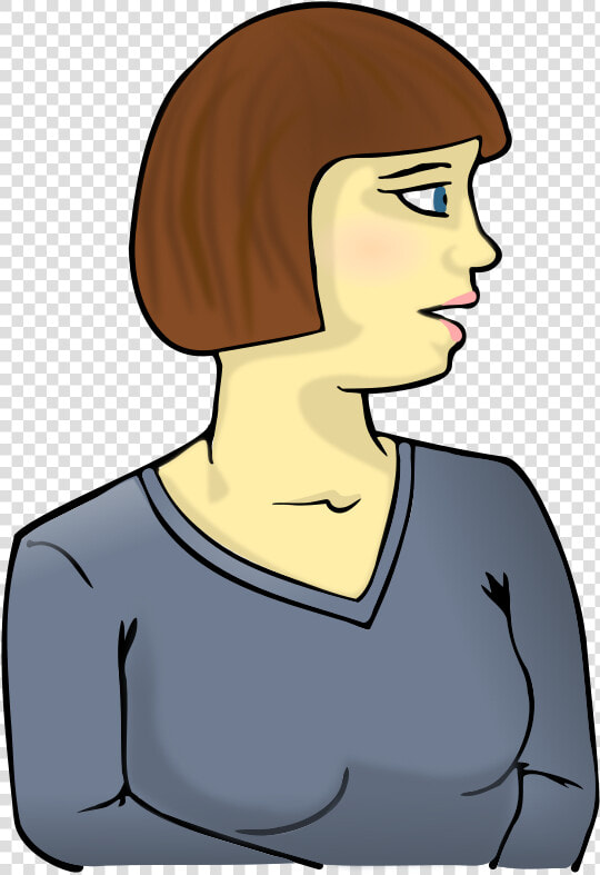 Woman Looking Sideways   Woman Looking Sideways Cartoon  HD Png DownloadTransparent PNG