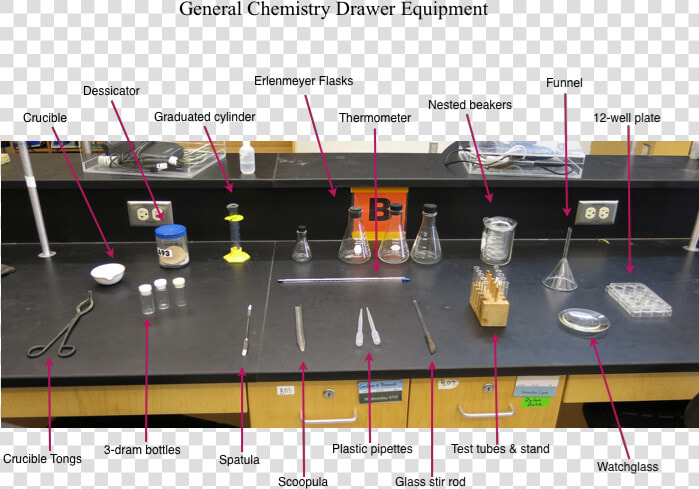 General Chemistry Lab Drawer Equipment   Laboratory Equipment In Schools  HD Png DownloadTransparent PNG