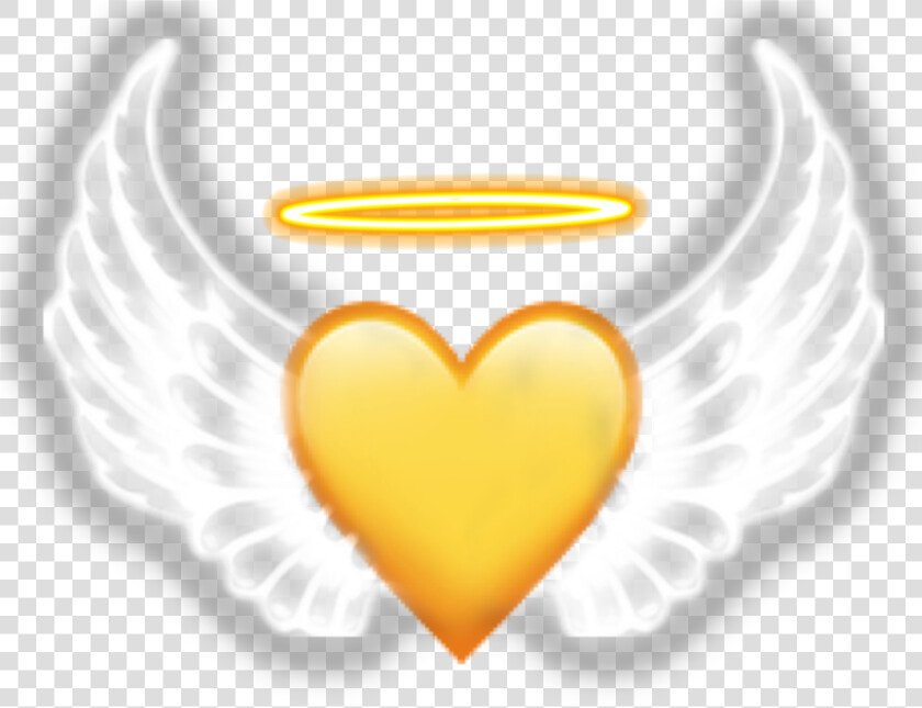  angel  yellow  heart  iphone  emoji  halo  iphoneemoji   White Neon Wings Png  Transparent PngTransparent PNG