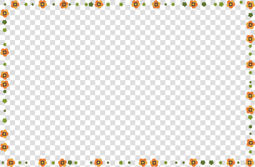 オレンジ色の小花フレーム 無料イラスト愛   Simple Flower Borders Png  Transparent PngTransparent PNG
