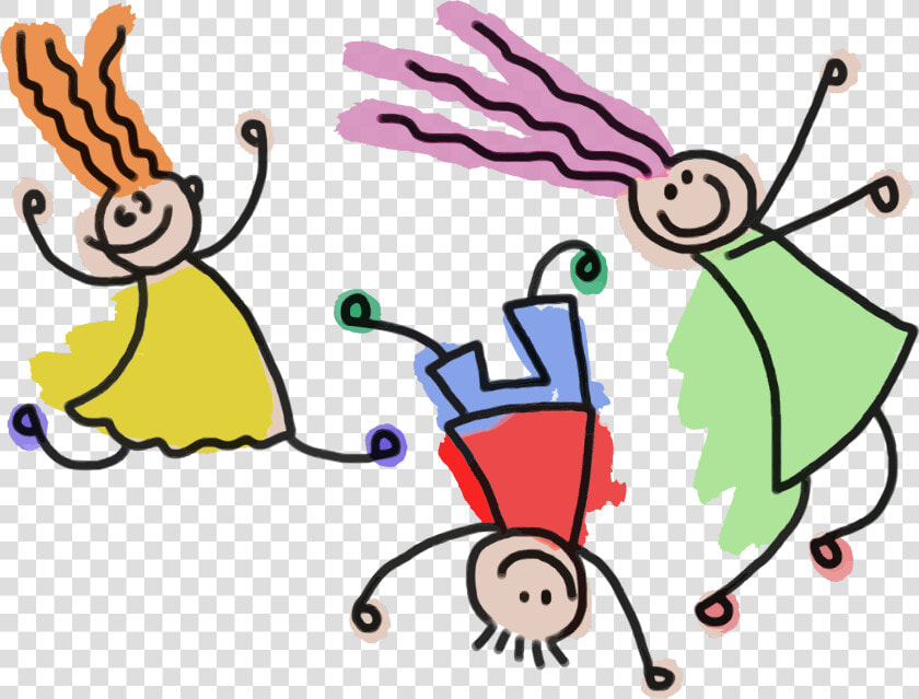 Playful Stick Figure Kids  HD Png DownloadTransparent PNG