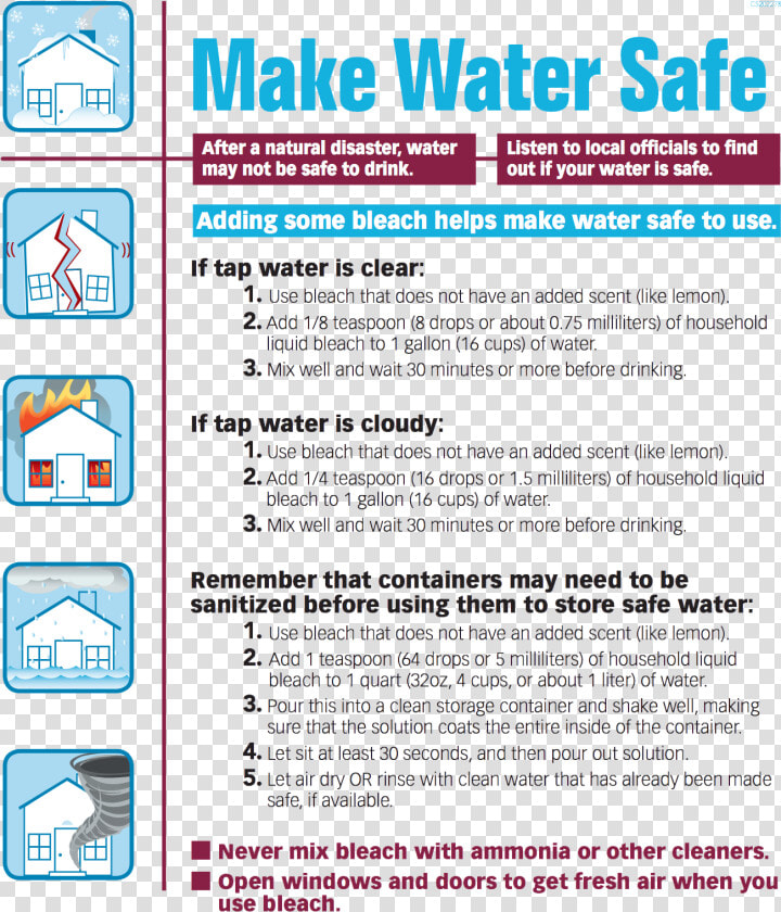 Purifying Your Water With Bleach   Make Water Safe For Drinking  HD Png DownloadTransparent PNG