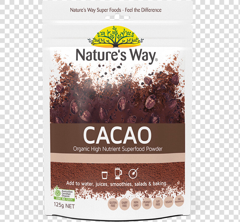 Nature S Way Superfoods Cacao Powder 125g   Nature  39 s Way Acai Powder  HD Png DownloadTransparent PNG